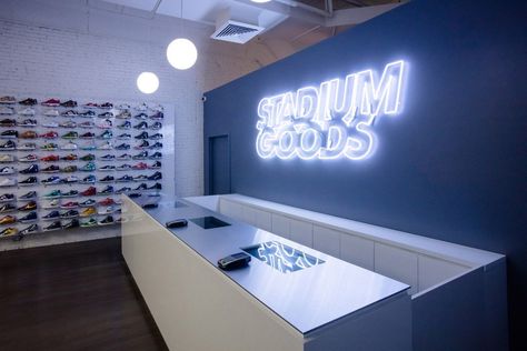 LVMH Is Backing Stadium Goods Store Front Design Ideas, Store Front Design, Best Black Friday Sales, Rare Sneakers, Soho Nyc, Sneaker Stores, Boutique Interior, Shoe Display, Best Black Friday