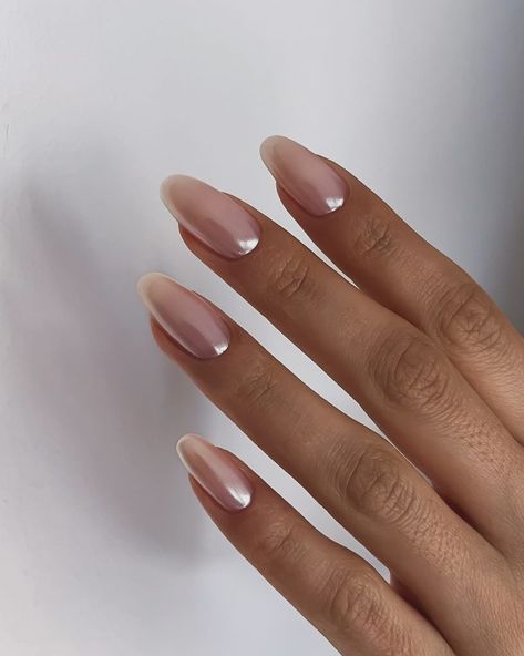 55+ Chic Natural-Colored Chrome Nail Ideas For 2025 - DrExplains Nude Chrome Nail, Chrome Nails Ideas, Nude Chrome, Chrome Nail Ideas, Ivory Nails, Black Chrome Nails, Chrome Manicure, White Chrome Nails, Gold Chrome Nails