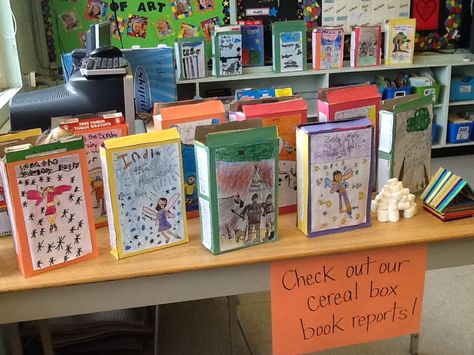 Book Report Ideas, Cereal Box Book Report, Creative Book Report, Novel Study Project, Literacy Classroom, Biography Report, Character Trait Worksheets, Book Report Projects, Reading Projects