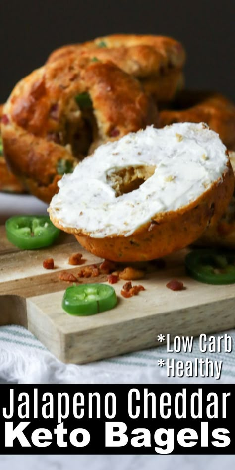 Jalapeno Bagels Recipe, Cheddar Bagel Recipe, Spicy Lunch, Cheddar Bagels, Keto Bagel, Keto Jalapeno, Low Carb Sandwiches, Fat Head Dough, Low Carb Bagels