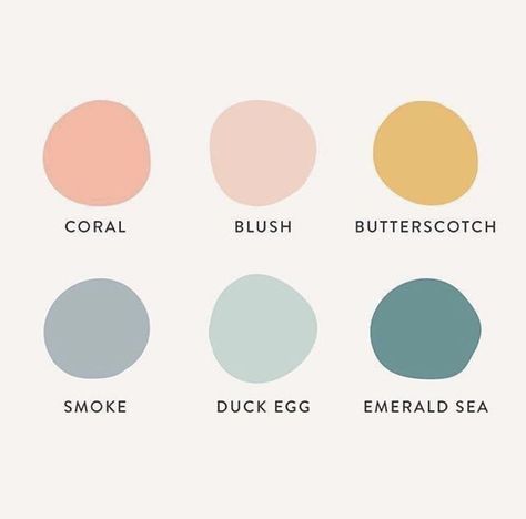 Coral, blush, butterscotch, smoke, duck egg, emerald sea - color palette Feminine Home Color Scheme, Fertility Color Palette, Palm Springs Color Scheme, Muted Beach Color Palette, Vintage Color Palette Retro, Gender Neutral Color Palette, Light And Airy Color Palette, Home Colour Schemes, Color Palette 2024