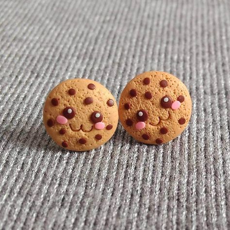 Polymer Clay Earrings, Miniature Food Earrings, Kawaii Cookies Earrings, Funny Jewelry, Small Stud Earrings, Girls Earrings Handmade Jewelry by omifimo on Etsy Kawaii Cookies, Earrings Funny, Cactus Jewelry, Funny Jewelry, Cute Stud Earrings, Food Earrings, Funky Earrings, Small Earrings Studs, Miniature Food