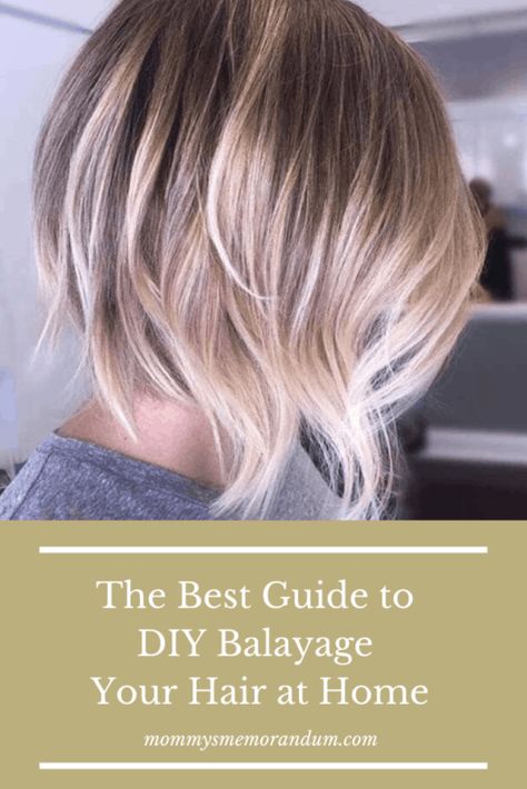 Here's a super easy balayage hair color guide that you can complete at home. Diy Hair Foils, How To Do Highlights At Home, At Home Balayage, Balayage Hair At Home, Easy Balayage, Diy Balayage At Home, Balayage At Home, How To Balayage, Ombre Hair At Home