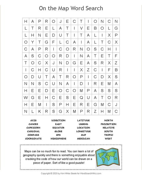 Brush up on your map reading skills with this fun geography word search puzzle featuring 24 vocabulary words. Geography Vocabulary, Word Search Games, Map Reading, Word Puzzles, Printable Labels, Reading Skills, The Map, Vocabulary Words, Map Print