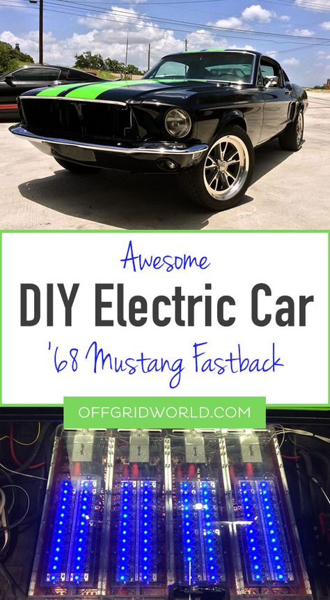 DIY electric car Electric Car Kit, 68 Mustang Fastback, Electric Car Engine, Diy Electric Car, Electric Motor For Car, 68 Mustang, Ev Conversion, Electric Car Conversion, Electric Transportation