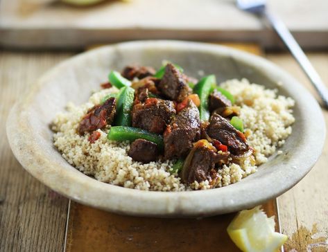 Beef And Couscous Recipe, Beef Couscous Recipes, Beef Couscous, Dinner Couscous, Recipes Couscous, 70s Food, Moroccan Beef, Sw Meals, Couscous Recipe