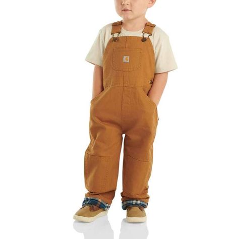 Kids' Canvas Bib Overall Flannel-Lined (Infant/Toddler) | Carhartt Brown Country Baby Boy Clothes, Kim Pregnant, Carhartt Baby Boy, Toddler Carhartt, Brown Overalls, Carhartt Kids, Country Baby Boy, Kids Carhartt, Boys Overalls