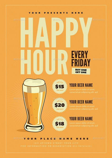 Happy Hour Beer Promotion Flyer #Hour, #Happy, #Beer, #Flyer Bar Advertising Ideas Graphic Design, Happy Hour Promotion, Happy Hour Flyer Design, Beer Event Poster, Happy Hour Menu Ideas, Happy Hour Graphic, Beer Flyer Design, Beer Promotion Poster, Happy Hour Poster Design