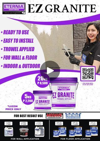 49K views · 749 reactions | Ready to give your walls a stunning new look? Here's how to do it with EZ Granite:
Prep Your Substrate: Always make sure to prepare your surface before starting the application.

Deco Quartz Primer: Apply the Deco Quartz Primer first. This step is crucial as it acts as a moisture barrier and protects your textured finishes.

Mojave Elastomeric Water Block: For extra protection, we'll use the Mojave Elastomeric Water Block. It also serves as the base color for EZ Granite.

Eternia EZ Granite: After the curing time, we’ll apply Eternia EZ Granite. A light application is all you need to achieve that automatic granite look.

Cure & Seal: Let it cure for one day, then apply the Nano Seal Premium Sealer. This top coat will protect your beautiful new finish.

It's real Your Beautiful, Top Coat, Base Colour, Make Sure, One Day, New Look, Acting, Do It, How To Apply