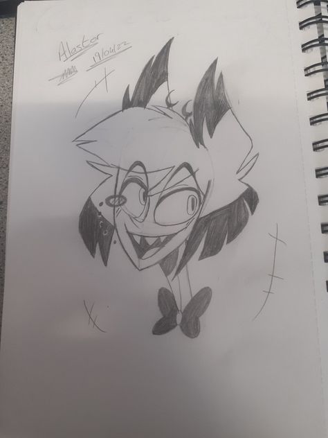 Helluva Boss Drawings Pencil, Hazbin Hotel Drawings Pencil, Hazbin Hotel Sketches, Fan Drawing, Alastor Hazbin Hotel, Easy Drawings Sketches, Hotel Art, Book Art Drawings, Helluva Boss