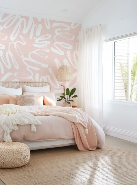 Trendy Room Wallpaper, Bedroom Decor For Girls Room, Cute Wallpapers Bedroom, Girls Peel And Stick Wallpaper, Girly Wallpaper Room, Girly Wallpaper Bedroom, Girly Room Wallpaper, Wallpaper For Teen Girls Room, Wallpaper In Girls Bedroom