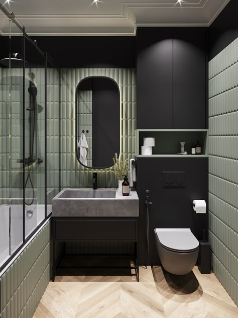 RINDES_CLASSICA :: Behance Black And White Bathroom, Bilik Air, Modern Small Bathrooms, Luxury Master Bathrooms, Neoclassical Interior, Washroom Design, Bathroom Design Decor, Toilet Design, Small Bathroom Design