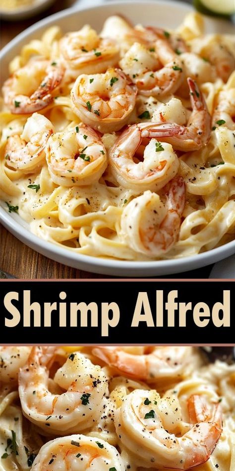 This easy-to-make recipe is perfect for weeknight dinners or special occasions! 😋 Made with succulent shrimp, rich Alfredo sauce, and perfectly cooked pasta, this dish is a crowd-pleaser. 🌟 Try this quick and delicious Shrimp Alfredo recipe today! It's a restaurant-quality meal you can easily whip up at home. Save this pin for later and share it with your friends! 🙌 #ShrimpAlfredo #SeafoodRecipes #PastaLovers #CreamyAlfredo #QuickDinnerIdeas Easy Shrimp Dinner Recipes For Family, Shrimp Fettuccine Alfredo Recipe, Shrimp Alfredo Pasta With Jar Sauce Easy, Creamy Shrimp Alfredo Pasta, Shrimp Alfredo Recipe With Jar Sauce, Shrimp Alfredo Recipe Homemade, Fettucini Alfredo Recipe Shrimp, Shrimp Fettuccine Alfredo Easy, Shrimp Alfredo Pasta With Jar Sauce