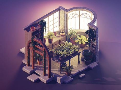 Hogwarts Greenhouse, Hogwarts Room, Game Art Environment, Magic Is Real, Harry Potter Universe, Isometric Art, Blender Tutorial, Emma Thompson, Tiny World