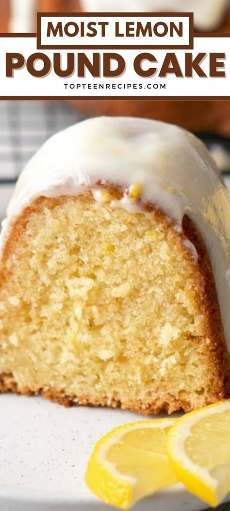 The Lemon Pound Cake is super moist, best, easy, and flavorful. It is soaked with sweet lemon syrup and topped with amazing lemon cream cheese frosting. Moist Lemon Pound Cake, Delicious Lemon Desserts, 7up Cake, Simple Cake Recipe, Cream Cheese Pound Cake Recipe, 7up Pound Cake, Holiday Dessert Table, Buttermilk Pound Cake, Lemon Pound Cake Recipe