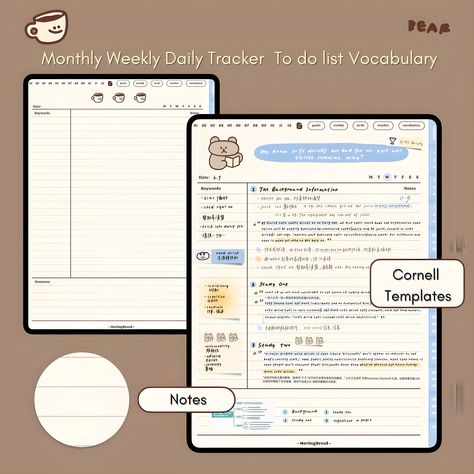 Cute Coffee Bear Study Planner,daily, Weekly, Monthly Planner, to Do, Goals Success Planner, Hyperlink,goodnotes,digital Planner,pdf - Etsy planner #weeklyplannerfreeprintable #printableplanners. Free Digital Journal Goodnotes, Coffee Bear, Success Planner, Free Planner Templates, Weekly Planner Free Printable, Etsy Planner, Undated Monthly Planner, Weekly Planner Free, Daily Weekly Monthly Planner