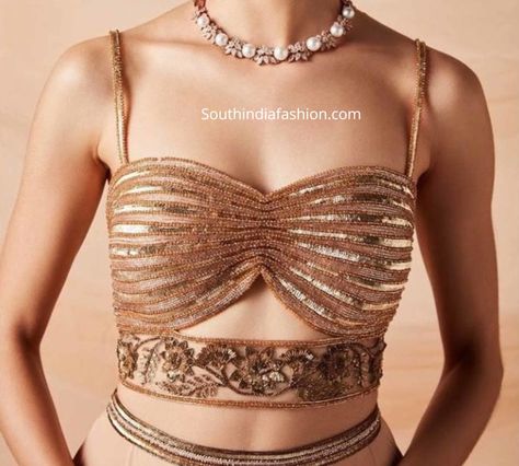 Designs Pooja Design, Latest Blouse Design, Choco Lava, Spaghetti Strap Blouse, Latest Blouse Designs, Designs Blouse, Strap Blouse, Lehenga Blouse Designs, New Blouse Designs