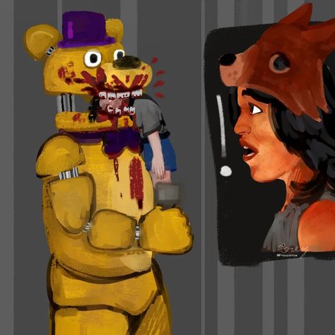 Bite of 83 #fnaf Bite Of 83, Crying Child, Golden Freddy, Michael Afton, Anime Fnaf, Fnaf Art, Five Nights At Freddy's, No Se, Digital Drawing