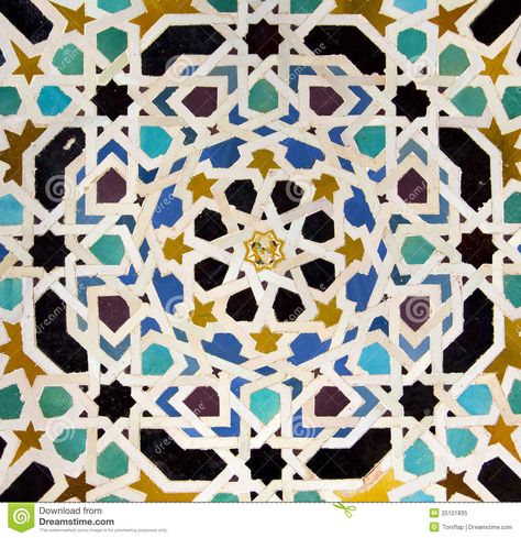 Typical Andalusian mosaic, Spain Arabian Decor, Den Decor, Tile Artwork, Islamic Tiles, Alhambra Granada, Islamic Patterns, Arabic Pattern, Traditional Tile, Granada Spain