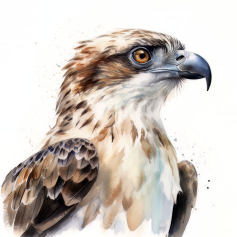 Osprey Bird Painting, Osprey Painting, Osprey Illustration, Osprey Art, Osprey Drawing, Osprey Tattoo, Prey Birds, Bird Digital Art, Osprey Bird