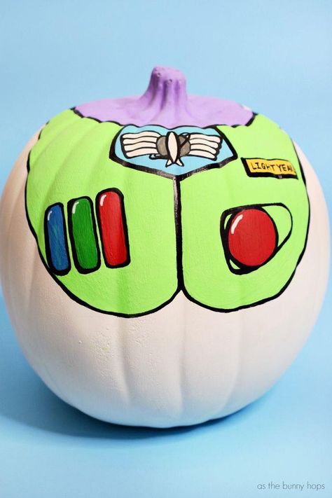 Toy Story Pumpkin, Disney Pumpkin Painting, Buzz And Woody, Pumpkin Decorating Diy, Halloween Pumpkin Crafts, Toy Story Halloween, Creative Pumpkin Painting, Pumpkin Decorating Contest, No Carve Pumpkin Decorating