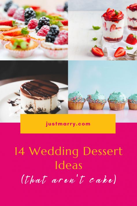 14 Wedding Dessert Ideas (That Aren’t Cake) | Shopping | Orlando Wedding Planner Just Marry! | Wedding Food and Beverage | Wedding Menu Ideas | Desserts | Wedding Reception Ideas | Sweets | Dessert Bars | #wedding #food #menu #dessert #sweet Wedding Dessert Not Cake, Desert Options For Wedding, Wedding Dessert Other Than Cake, Wedding Dessert Menu Sign, Unique Dessert Bars Wedding Ideas, Donut Station, Diy Dessert Bar, Wedding Reception Desserts, Chocolate Dipped Fruit