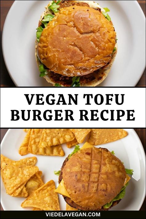 Delicious Vegan Tofu Burger Recipe - Easy & Healthy Plant-Based Tempeh Burger Recipe, Vegan Chicken Burger, Tofu Burgers Patties, Tofu Burger Recipe, Tofu Patties, Tempeh Burger, Vegan Burger Patties, Veggie Protein, Easy Burger Recipe