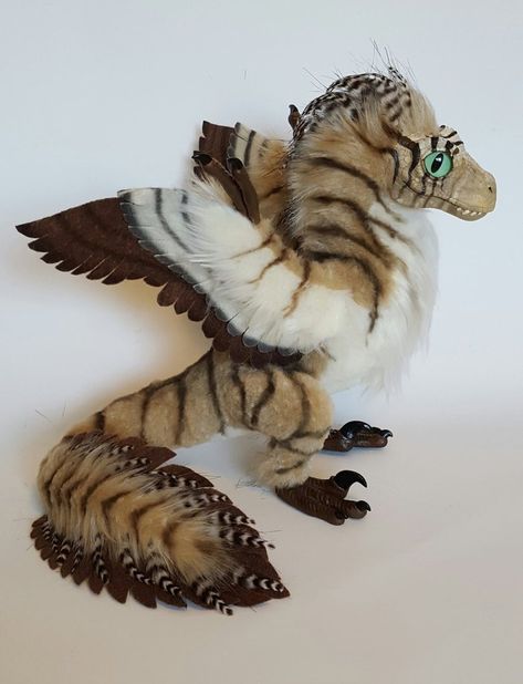 Sold commission natural themed raptor. Follow me on Facebook :3 www.facebook.com/pages/The-Art&hellip; Raptor Concept Art, Raptor Anthro, Feathered Velociraptor Art, Raptor With Feathers, Puppet Costume, Raptors Bird, Mystical Animals, Toy Art, Fantasy Art Dolls