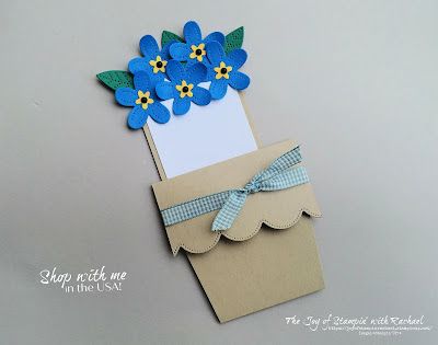 The Joy of Stampin' with Rachael: Fun Fold Friday- Forget Me Not Flower Pot Card Flower Pot Card, Diy Flower Pot, Mother's Day Crafts For Kids, Sister Cards, Forget Me Not Flower, Card Making Videos, Gift Making, Mothers Day Crafts For Kids, Mother's Day Crafts