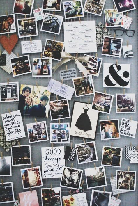 DIY Moodboard | http://theanastasiaco.com/diy-inspiration-mood-board/ How To Decorate Pin Board, Photo Pin Board, Pantone Cards, Hello Giggles, Picture Displays, Mood Inspiration, Moodboard Collage, Wall Office, Moodboard Inspiration