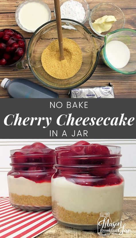 Cherry Cheesecake In A Cup, Cherry Cheesecake In A Jar, No Bake Cherry Cheesecake Cups, Individual Cherry Cheesecake Cups, No Bake Cherry Cheesecake Recipes, Cherry Cheesecake Jars, Cherry Cheesecake Shooters, Cherry Cheesecake Cups, Cheesecake In A Cup