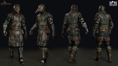 Plague Doctor, Daniel Peteuil on ArtStation at https://www.artstation.com/artwork/mD2Qv Plague Knight, Black Plague, Concept Art Tutorial, Dual Screen, Larp Costume, Indie Game, Knight Art, Plague Doctor, Medieval Armor