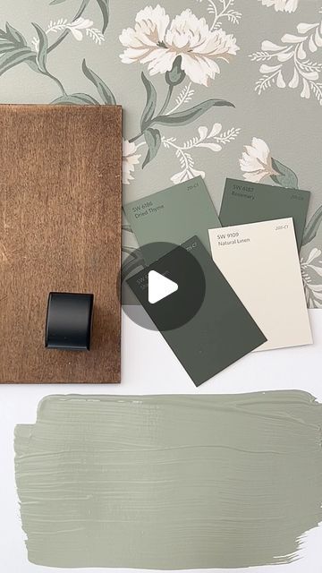 Loralee AhMu on Instagram: "Evergreen Fog by Sherwin Williams is a tranquil, mid-tone green-gray with a soft, muted quality that exudes a sense of calm and sophistication. Its green-gray tones give it the ability to act as a neutral in some settings while in others, it might emerge as a soft statement color. It pairs beautifully with light woods, stone textures, and a wide array of metallic finishes, which allows for flexibility when selecting furniture and accents. Complementary Colors ▪️SW Pure White ▪️SW Accessible Beige ▪️SW Naval ▪️BM Pale Oak ▪️SW Rosemary ✨Do you love Evergreen Fog as much as I do? I’d love to hear your thoughts about this color. ✨Looking for a link to the wallpaper? Let me know in the comments and I’ll send you a DM. ✨ Finally, if you want more paint and deco Rosemary Paint Color Sherwin Williams, Evergreen Fog And Alabaster White, Wallpaper That Goes With Evergreen Fog, Color Palette Evergreen Fog, Sw Retreat Vs Evergreen Fog, Every Green Fog Bathroom, Every Green Fog Paint, Evergreen Fog Color Palette, Sw Rosemary