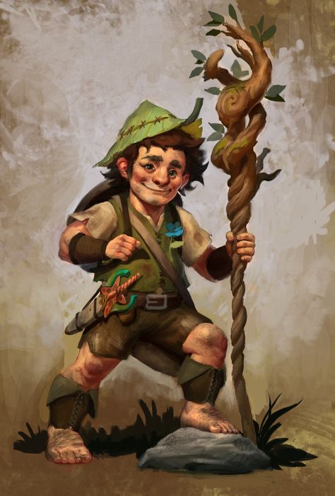 ArtStation - Yof Bramblethorn - Halfling Druid , Satoshi Kamanaka Halfling Druid, Dnd Halfling, Dnd Druid, Pathfinder Character, Fantasy Races, Dungeons And Dragons Characters, Dnd Art, Arte Fantasy, Fantasy Rpg