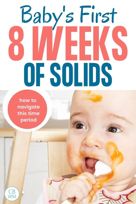 Solids: How to Start? How to start feeding your baby solid foods. Tips for success in feeding your baby solid foods. Get a step by step on baby's first 8 weeks of solid foods when feeding purees. Baby Eating Food, Starting Baby On Solids, Starting Solids Baby, Starting Solids, Mom Care, Solids For Baby, Preemie Babies, New Parent Advice, Baby Eating