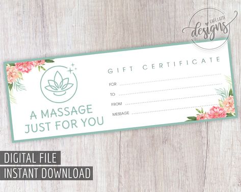 The excellent Massage Gift Certificate, Father's Day Gift Certificate Throughout Spa Day Gift Certificate Template photo below, is part of … Massage Quote, Homade Christmas Gifts, Diy Certificate, Massage Gift Card, Massage Decor, Certificate Ideas, Gift Certificate Printable, Massage Art, Gifts For Inlaws