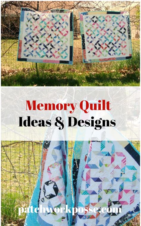 14 Best Memory Quilt Ideas to Make and Cherish 5 Memory Quilt Patterns Free, Memory Quilt Patterns, Memory Quilts From Clothes, Memory Quilt Ideas, Grandmas Quilt, Grandmother Quilt, Baby Clothes Quilt, Photo Quilts, Memory Quilts