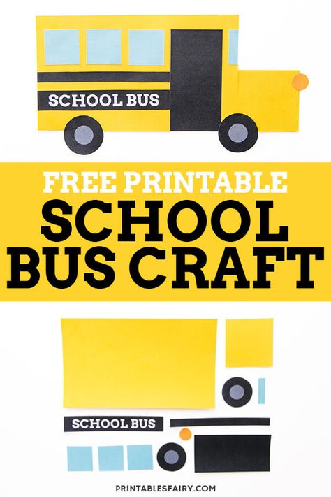 Easy and fun paper school bus craft for back to school season! Make this school bus art project with your kids with our free printable template. Bus Driver Crafts For Preschool, Bus Crafts For Preschoolers, Bus Crafts For Kids, Back To School Art Preschool, Bus Crafts For Toddlers, Bus Craft Preschool, Shape School Bus Craft, Preschool Bus Craft, School Bus Crafts For Preschool