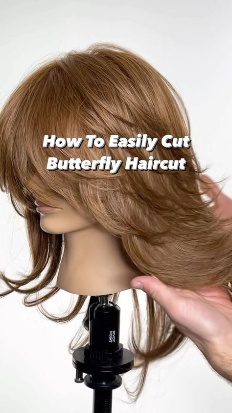 Gilad | Hair Video Education on Reels | Utada · Sanctuary (Ending) Butterfly Layers, Feathered Layers, Butterfly Haircut, Wolfcut Hair Long, Butterfly Cut, Easy Hair Cuts, Long Hairstyle, Haircuts For Wavy Hair, Updos For Medium Length Hair