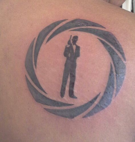 007 Tattoo Design, James Bond Tattoo Ideas, James Bond Tattoo, 007 Tattoo, James Bond Logo Design, James Bond The Spy Who Loved Me, Bond James Bond, Tattoo Off, Themed Tattoos