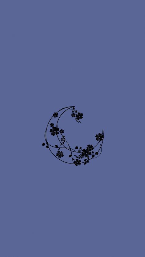 Ncdr Wallpaper Blue, Flower And Moon Wallpaper, Single Aesthetic Wallpaper, Forget Me Not Flower Wallpaper, Moon Illustration Aesthetic, Moonflower Wallpaper, Boox Palma Wallpaper, Flower Moon Wallpaper, Indigo Wallpaper Aesthetic