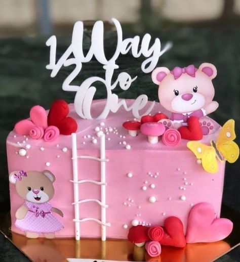 Bday Decoration At Home, Cake For 1st Birthday, Bday Decoration, Half Cake, Wedding Cake Designs Simple, Half Birthday Cakes, Cake Designs For Girl, Engagement Stage Decoration, Cakes Fondant