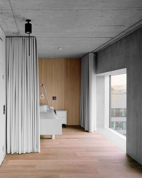 Gallery of Deaconry Bethanien / E2A - 14 Loft Curtains, Room Deviders, Curtain Divider, Curtain Partition, Room Divider Curtain, Loft Room, Zurich, Curtains With Blinds, Home Bedroom