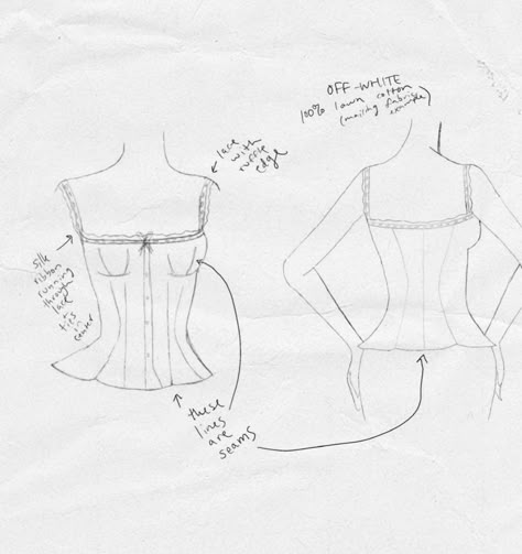 Dress Silhouette Guide, Corset Sketch, Sketches Fashion Design, Sewing Aesthetic, Fashion Drawing Tutorial, Fashion Student, Diy Clothes Design, Fashion Journals, Fashion School