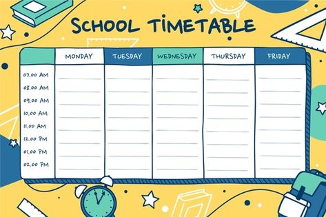 Timetable Ideas For Classroom Aesthetic, School Timetable Template, Timetable Design, Music Lesson Plan, Timetable Template, Phonics Flashcards, Weekly Planner Free Printable, School Timetable, Weekly Planner Free