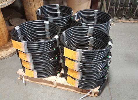 Neatly wrapped coils of 500MCM Aluminum XHHW #reels #aluminumxhhw #acewire #wire #cable Coils, Trash Can, Cable