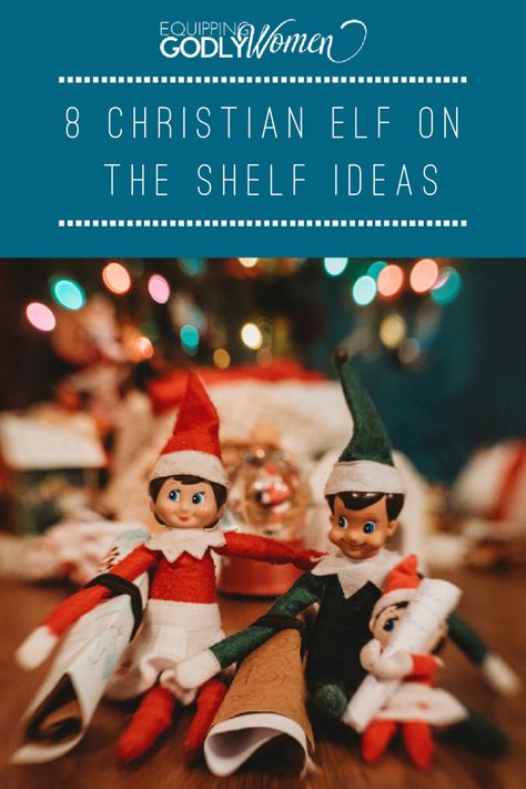 Do your kids love Elf on the Shelf, but you wish there was a way to make the fun more Christ-centered? These are 8 totally fun and unique Christian Elf on the Shelf ideas that every Christian mom needs! Jesus Themed Elf On The Shelf, Elf And Jesus Ideas, Faith Based Elf On The Shelf Ideas, Elf On The Shelf Bible Ideas Reading, Elf On The Shelf Religious Ideas, Elf On The Shelf Ideas About Jesus, Jesus Centered Elf On The Shelf, Elf On The Shelf Church Ideas, Elf On The Shelf Ideas Christian Free Printables