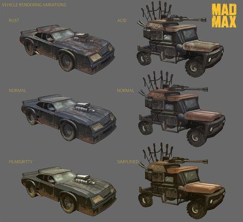 ArtStation - Mad Max (Mobile Game Pitch), Robin Chyo Madmax Vehicles, Mad Max Game, Mad Max Vehicles, Zombie Survival Vehicle, Mad Max Cars, Sketchup Warehouse, Low Poly Car, Tactical Truck, Wasteland Weekend