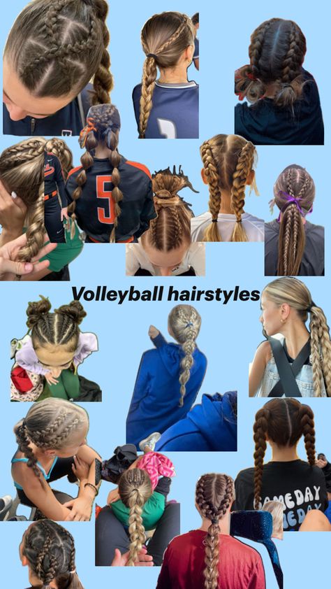 Cute Volleyball Hairstyles, Light Brunette Hair, Light Brunette, Sport Hair, Volleyball Pictures, Dance Hairstyles, Game Day Hair, Funny Minion Quotes, Sports Hairstyles