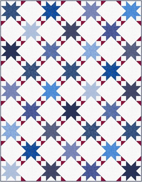 Star Path Quilt Pattern Download | Connecting Threads Crown Royal Diy, American Flag Quilt, Irish Chain Quilt, Connecting Threads, Flag Quilt, Quilt Pattern Download, Quilts Of Valor, Quilts Decor, Quilt Of Valor